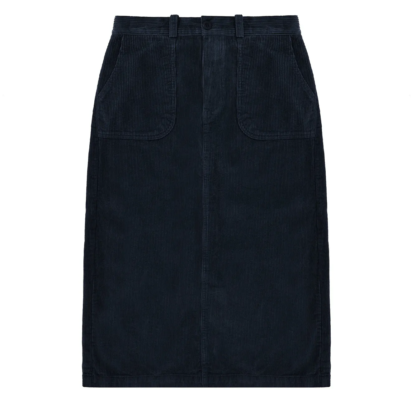 Kappy Womens Corduroy Fatigue Skirt Navy