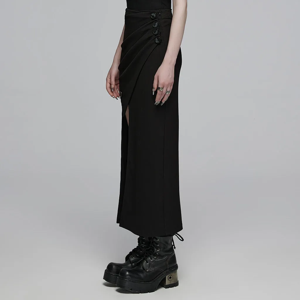 Knitted split long skirt OPQ-1442BQF