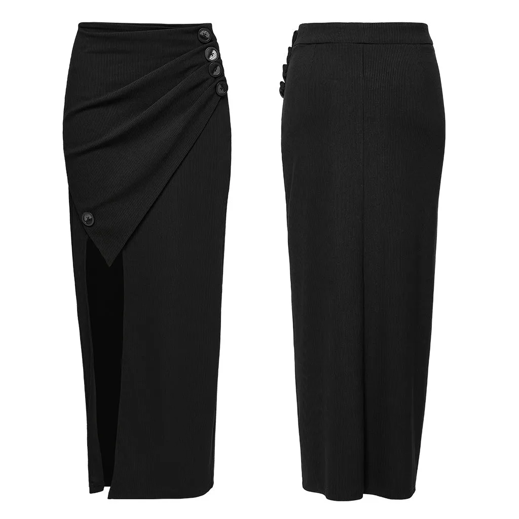 Knitted split long skirt OPQ-1442BQF