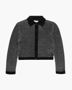 Lurex Polo Cardigan