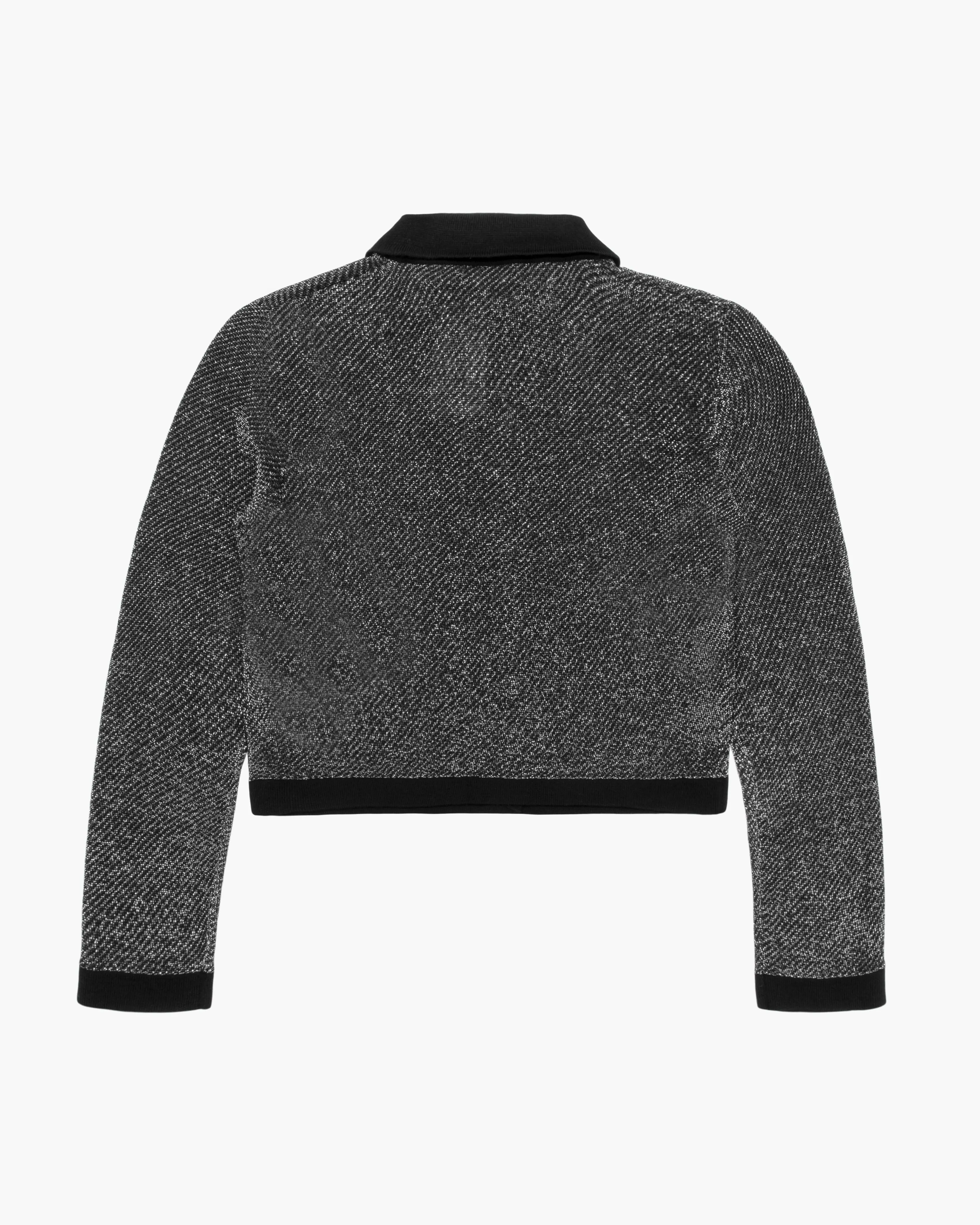 Lurex Polo Cardigan