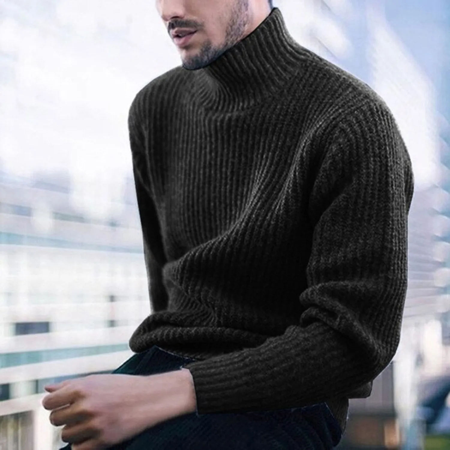 Men's Winter Casual Woolen Warm Solid Sweater