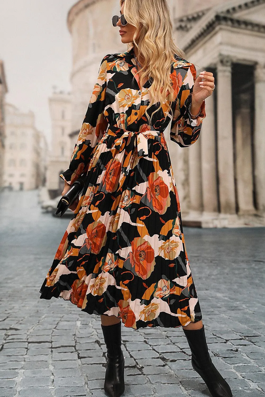 Multicolor Floral Print Waist