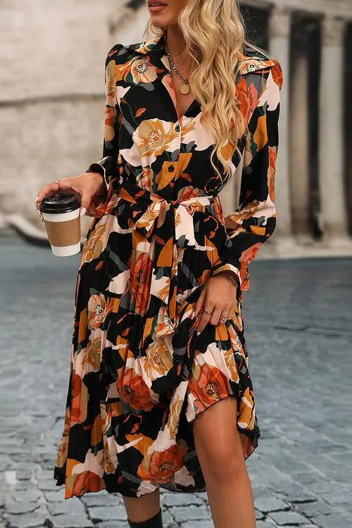 Multicolor Floral Print Waist