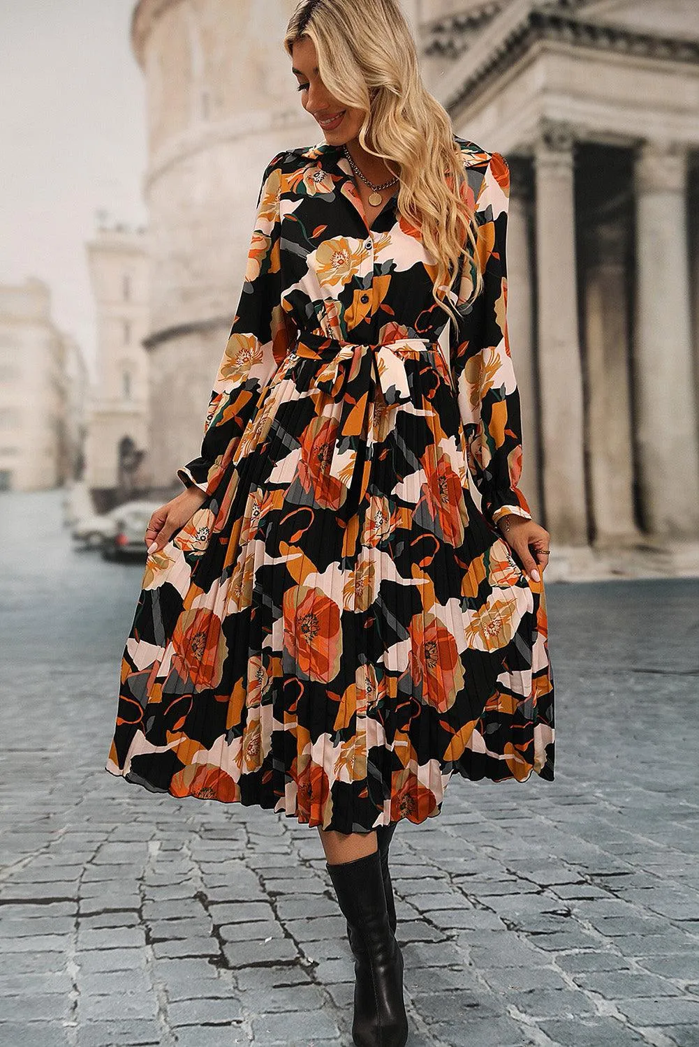 Multicolor Floral Print Waist