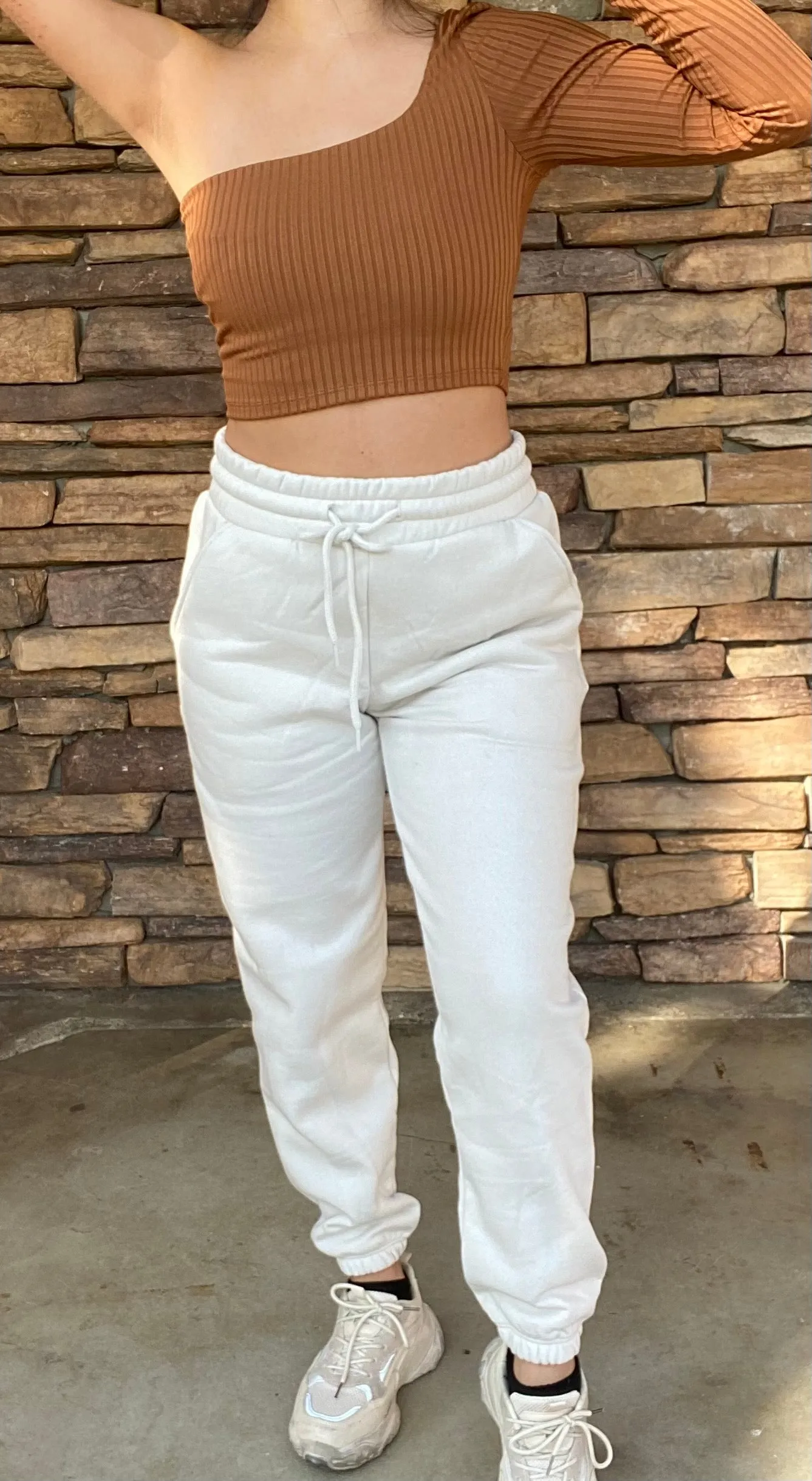 Not So Basic Sweatpants-Cream