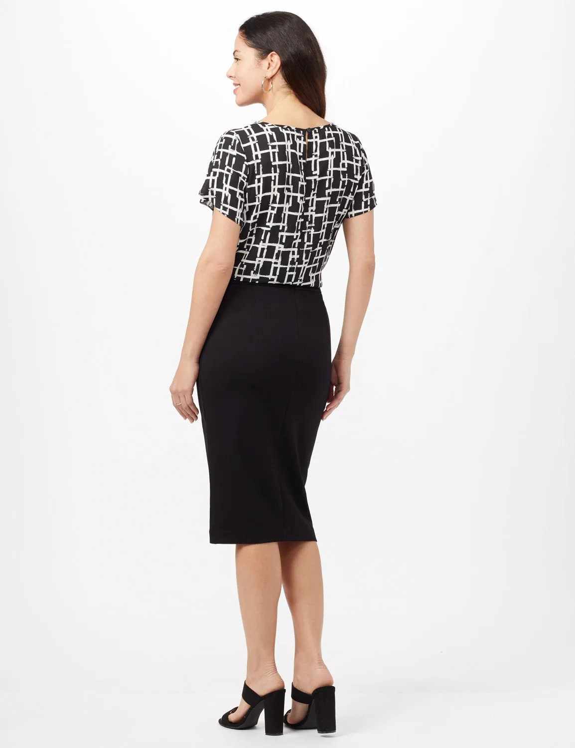 Patch Pocket Ponte Skirt