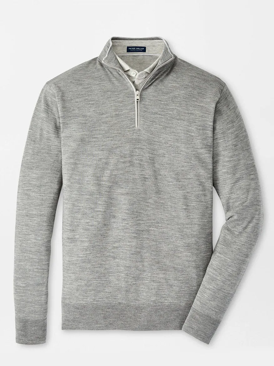 Peter Millar Excursionist Flex Quarter-Zip in Gale Grey