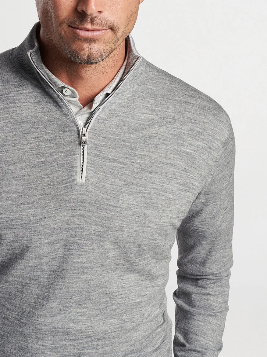 Peter Millar Excursionist Flex Quarter-Zip in Gale Grey