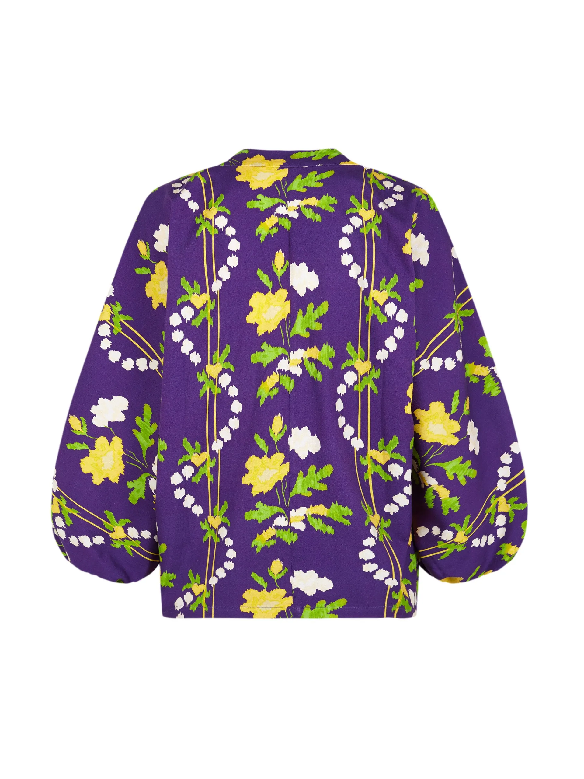 Purple floral print blouse