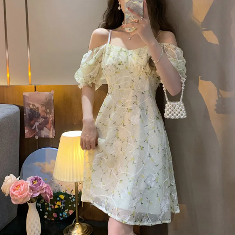 Small Fresh Suspender Floral Dress