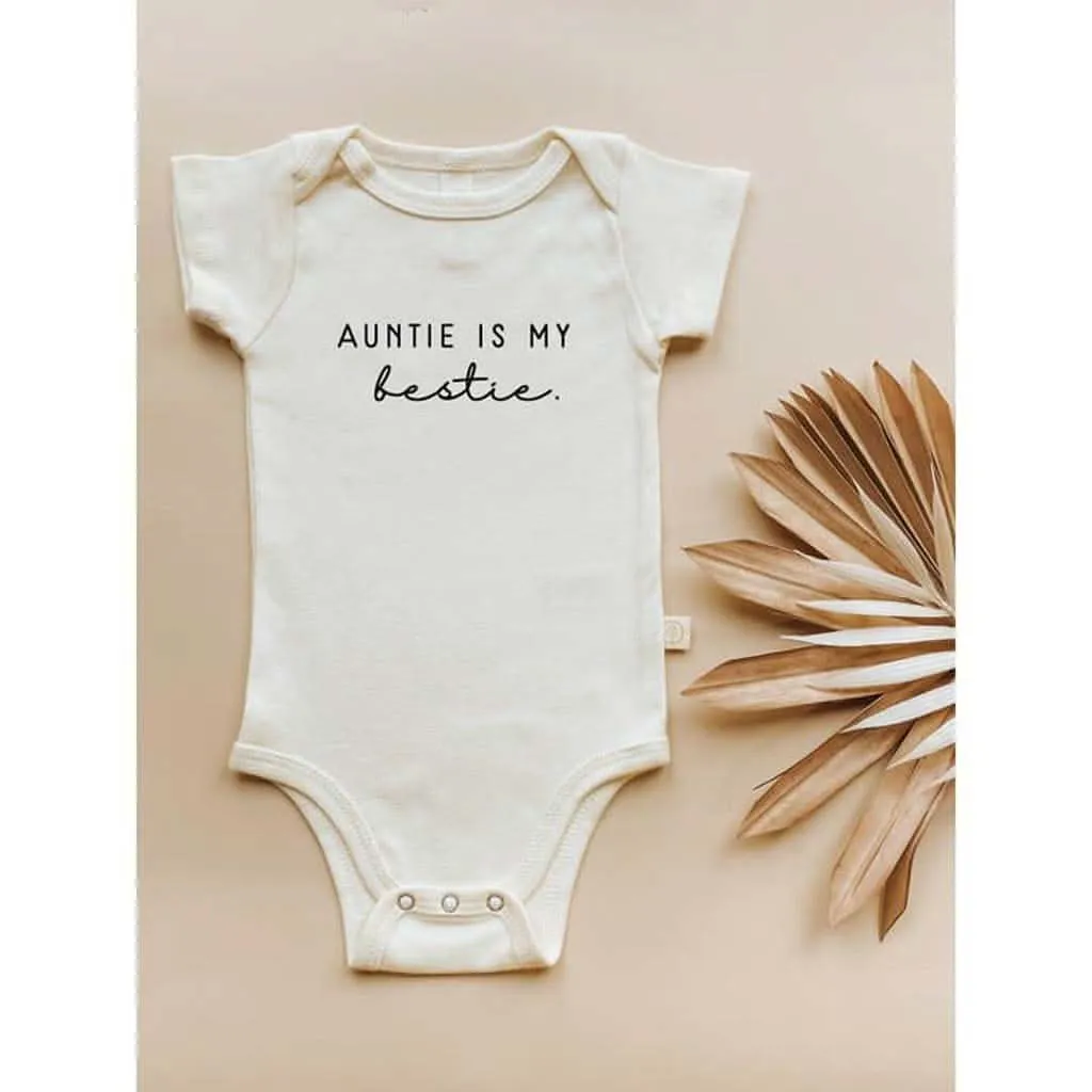 Tenth & Pine Auntie Is My Bestie Organic Cotton Onesie