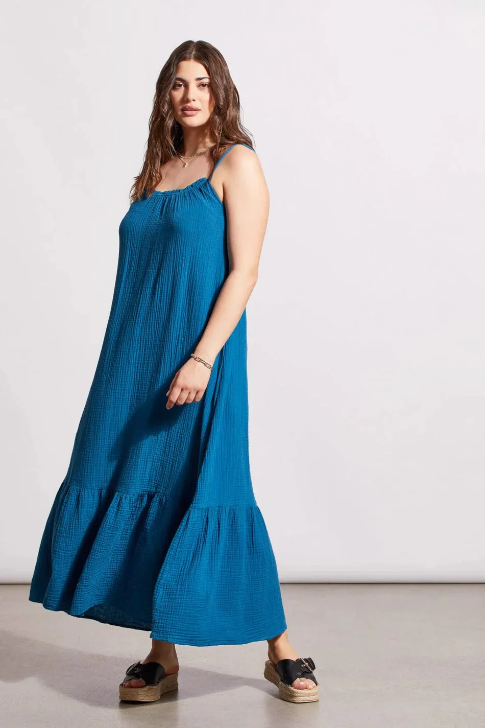 TR5348o Gauze Maxi Dress W/Pockets