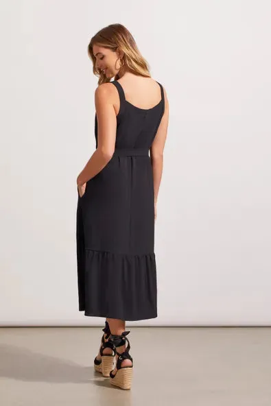 TR7705o Lined Dress W/Sash And Pockets
